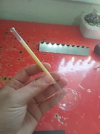 Cam Pipo Renkli Yağ Brülörü Sarımsı