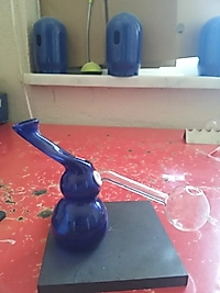 Cam Yağ Brülörü Renkli Mavi Sulu