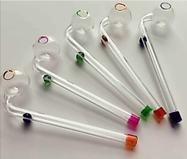 Cam Yağ Brülörü Renkli Ayaklı Eğri Koca Küreli